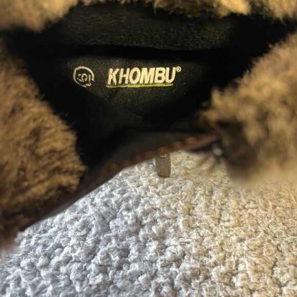 Khombu Lisa Ankle Booties Boots Womens 6M Brown Leather Faux Fur Side Zip - Picture 5 of 10